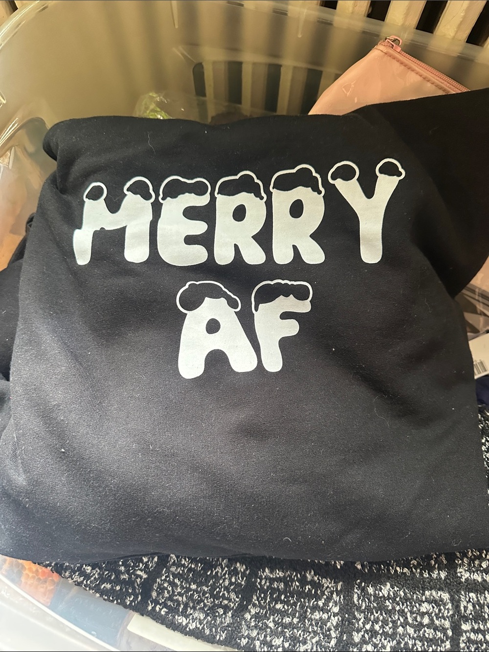 Merry AF Black Holiday Art Print